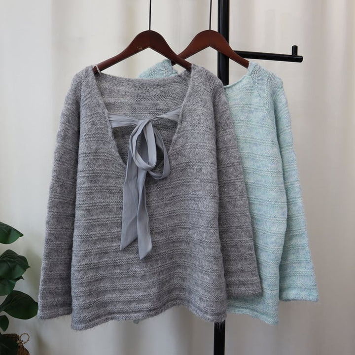 【tops】バックリボン付きニットセーター　M26077