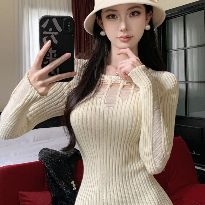 【dress】マーメイドニットワンピース　M26635
