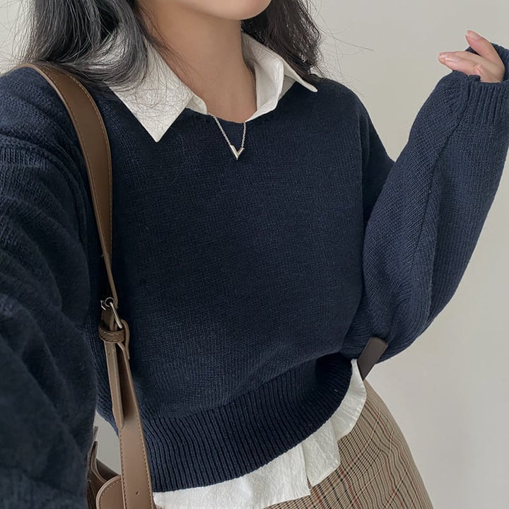 【tops】Vネックニットセーター　M26665