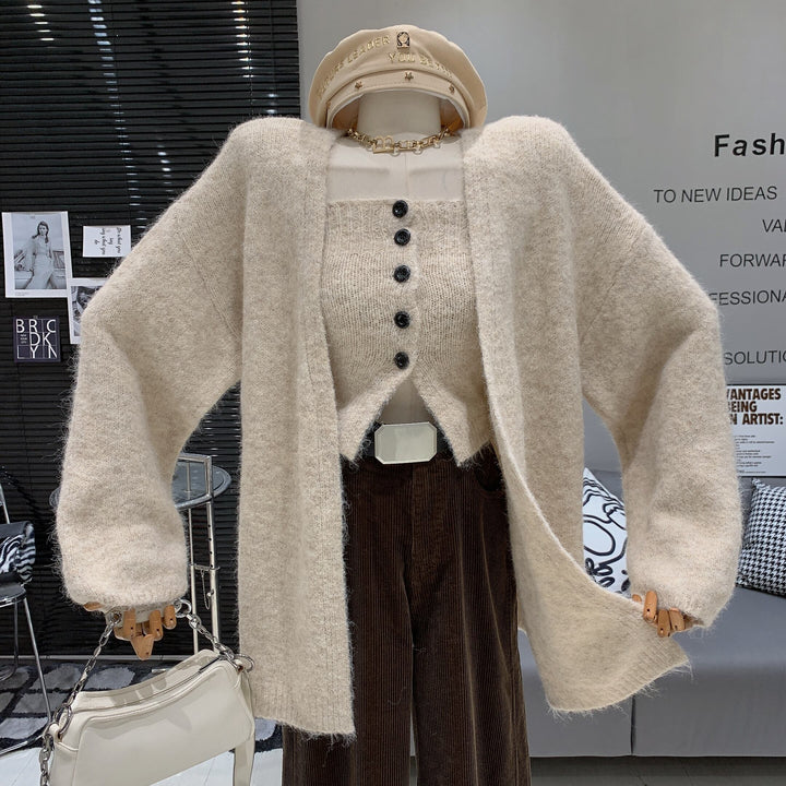 【set】ニットベアトップ×カーディガンセット　M26758