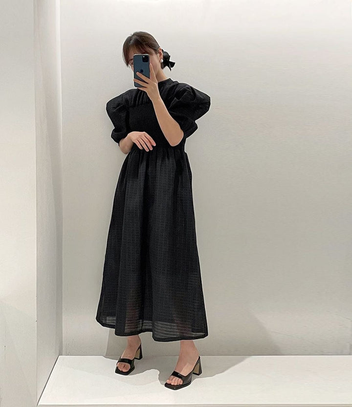 【dress】パフスリーブワンピース　M23910