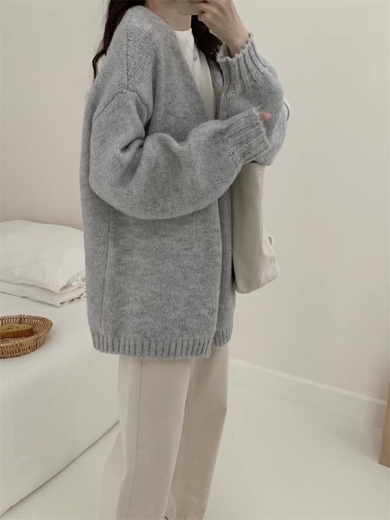 【outer】Vネックニットカーデ　M25798