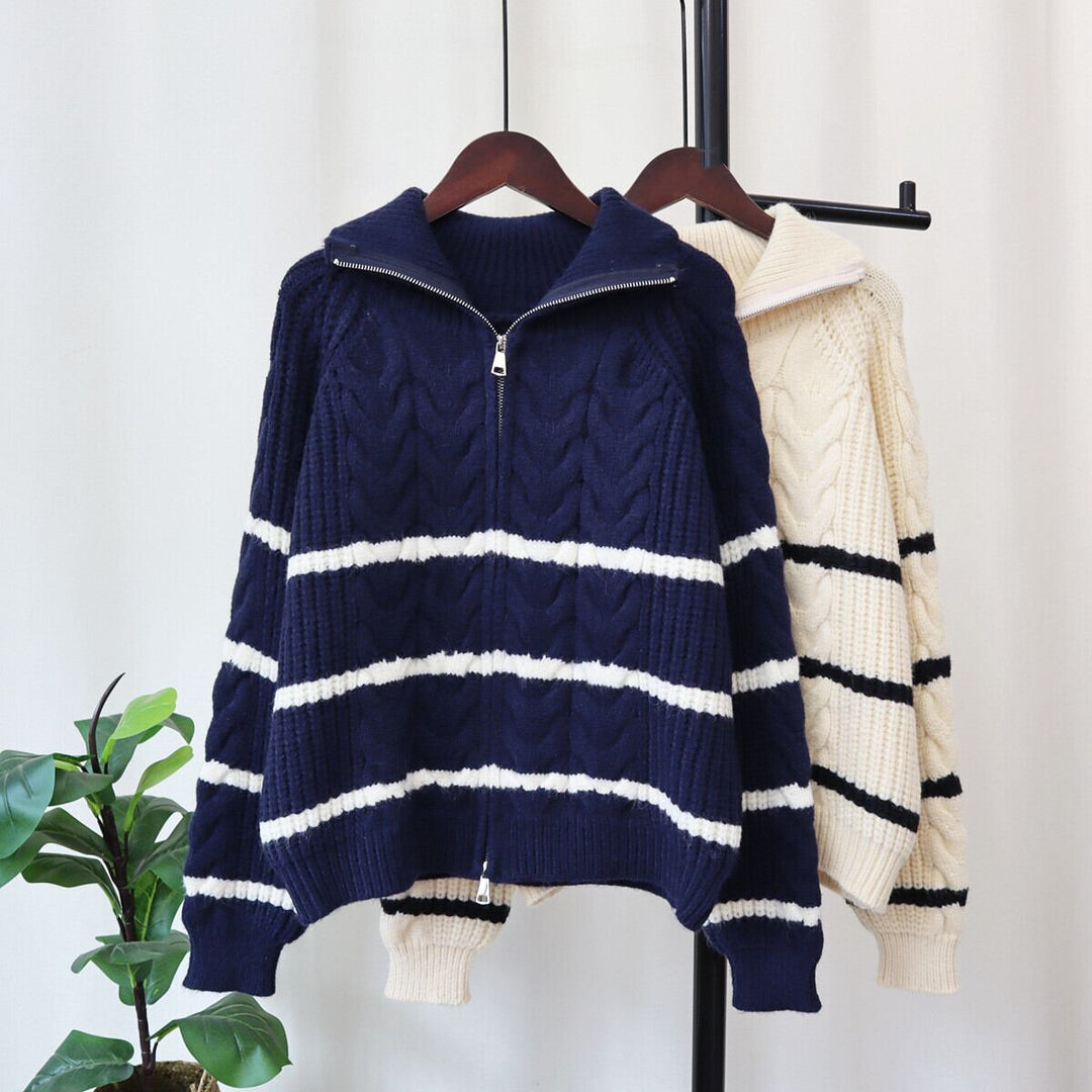 【outer】ファスナーニットカーデ　M28125