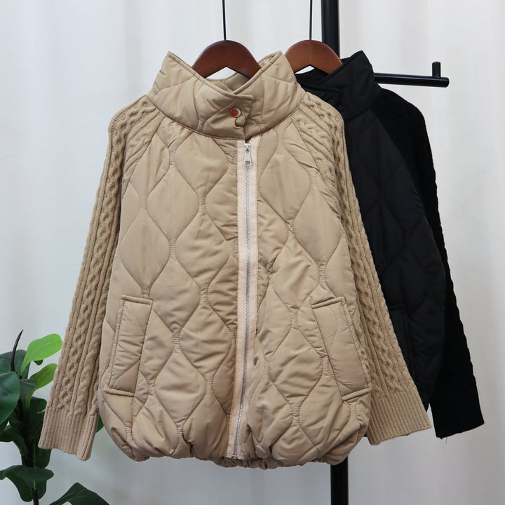 【outer】棉コートドッキングニットカーデ　M18242