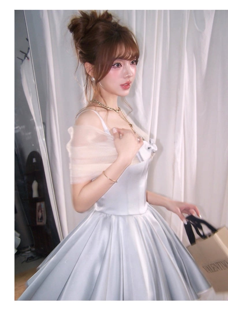 【dress】チュールリボンミニワンピース　N3565