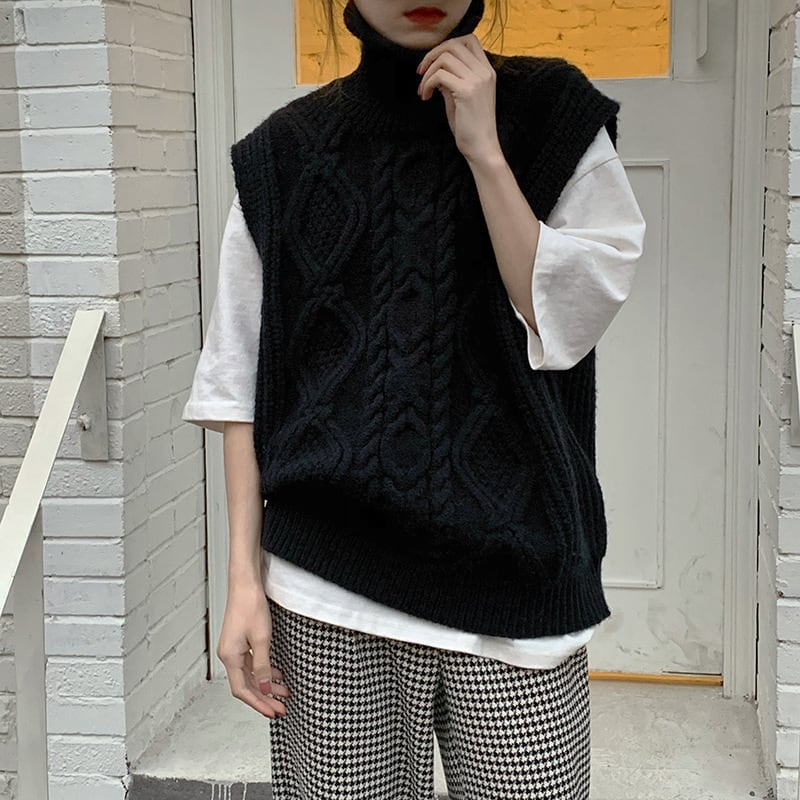 【tops】ハイネックニットプルオーバー　M18399