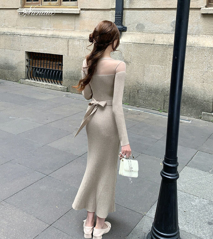 【dress】シアードッキングニットワンピース　N3471
