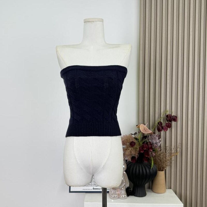 【tops】ニットチューブトップス Q7618