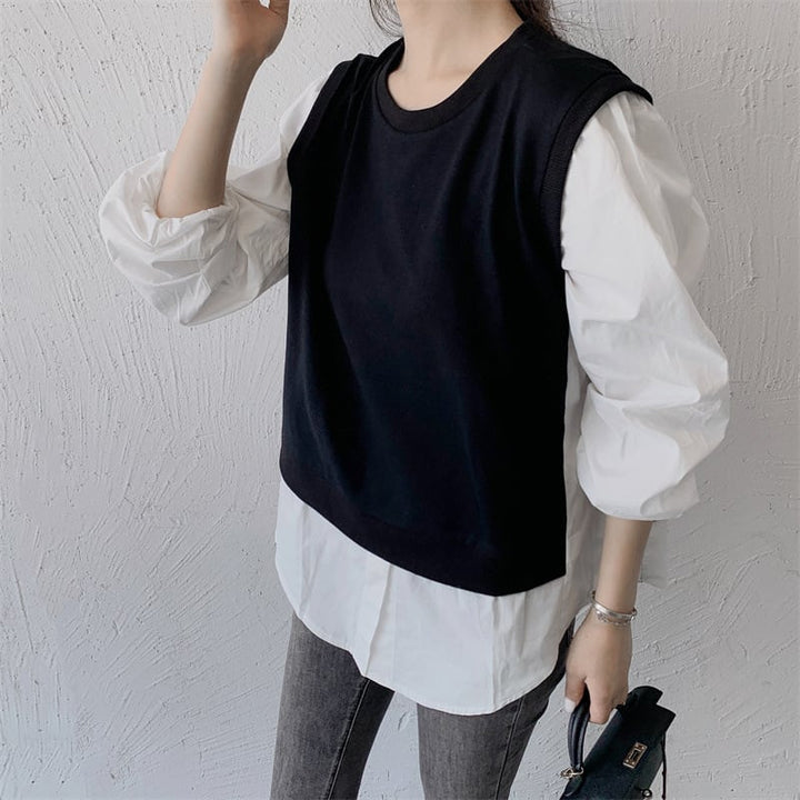 【tops】切り替えクルーネックプルオーバー　M17870