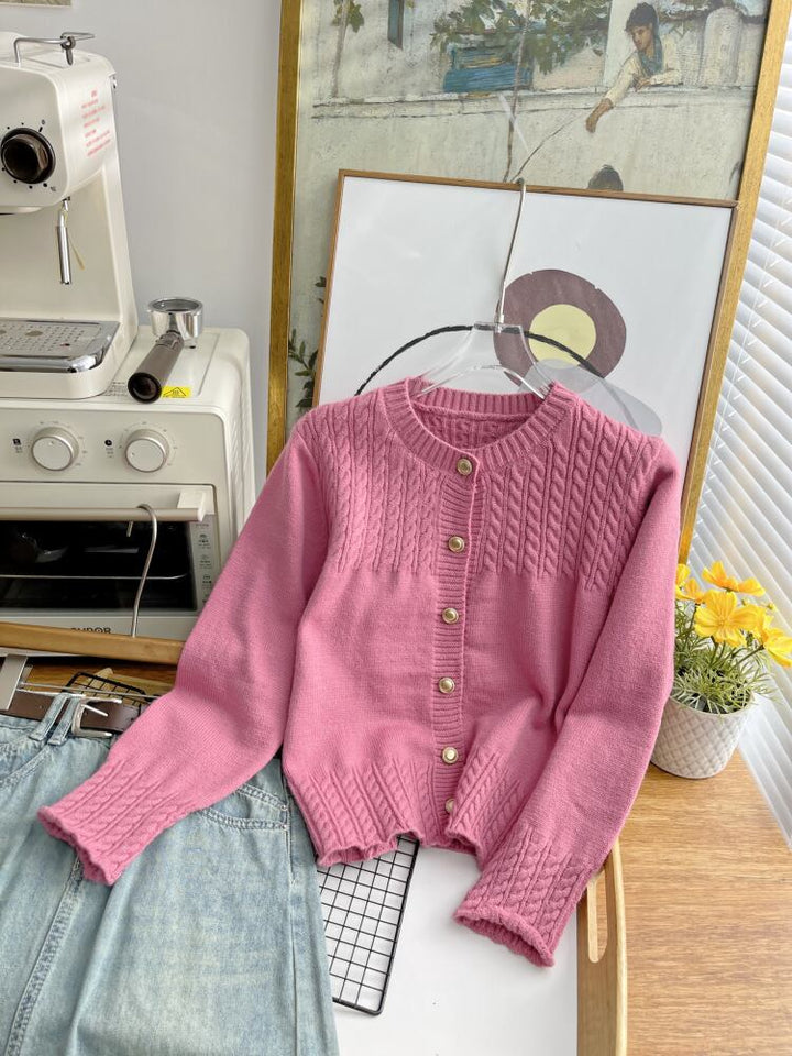 【outer】クルーネックニットカーデ　M25884