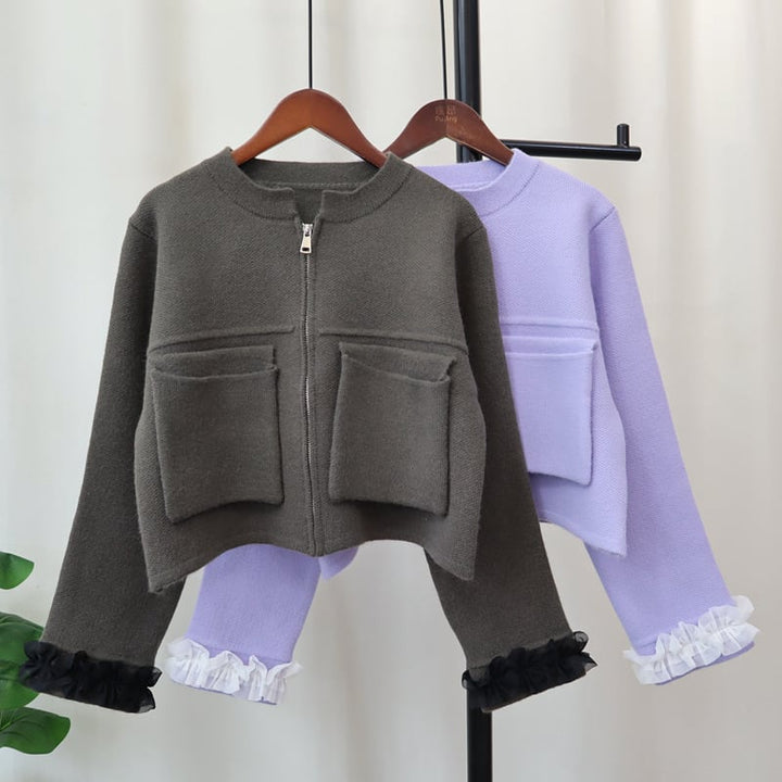 【outer】ファスナーニットカーデ　M26461