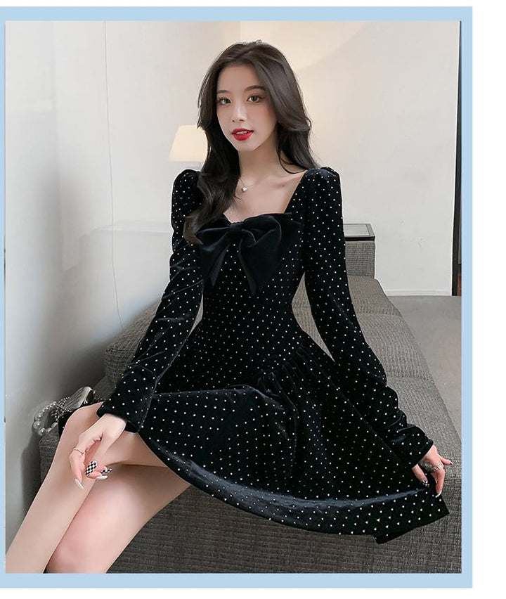 【dress】人気上昇中 chicリボン付きデートワンピース　M17314