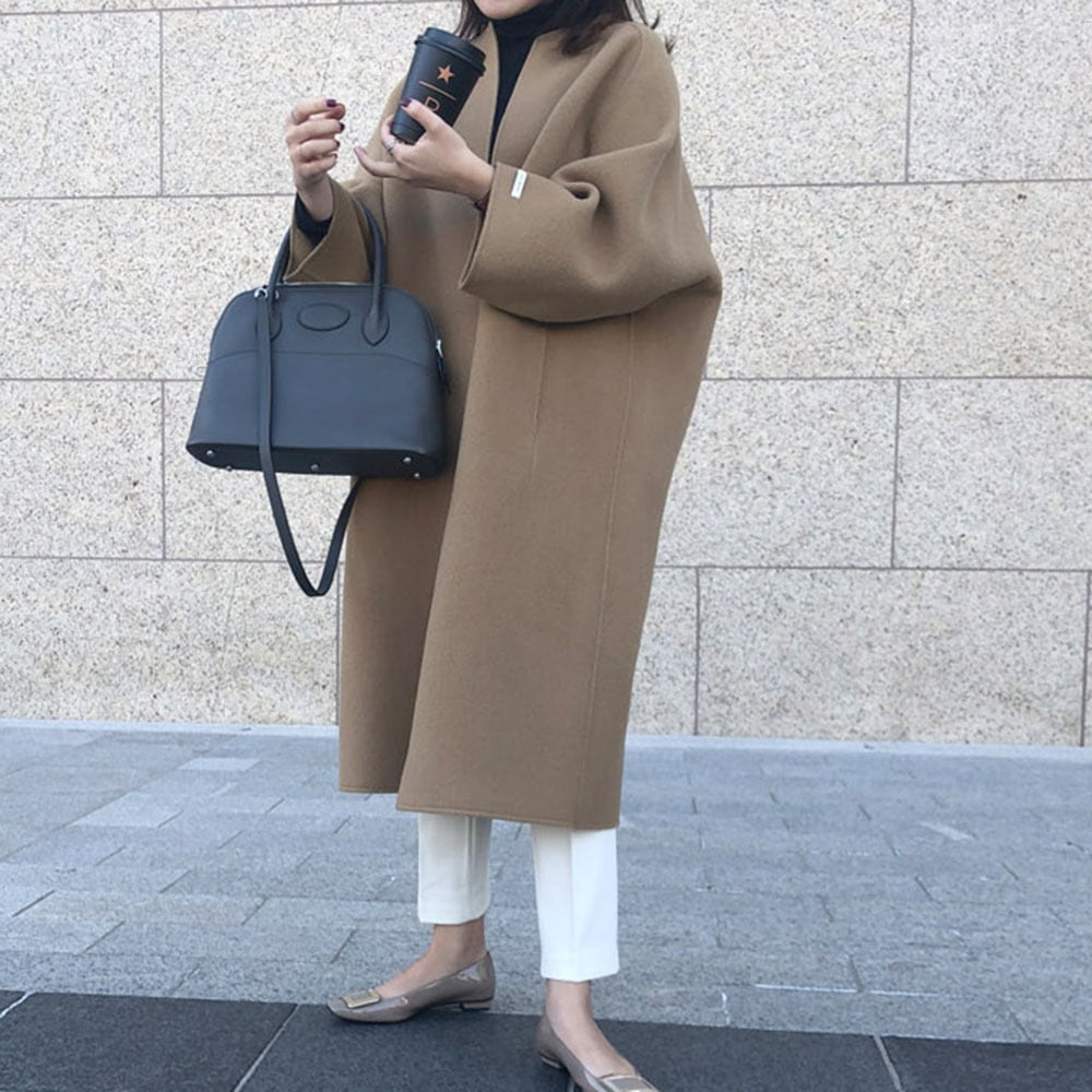 【outer】Vネックカラーコート　M17911