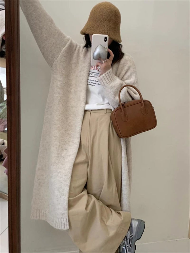 【outer】ロングニットカーディガン Q7155