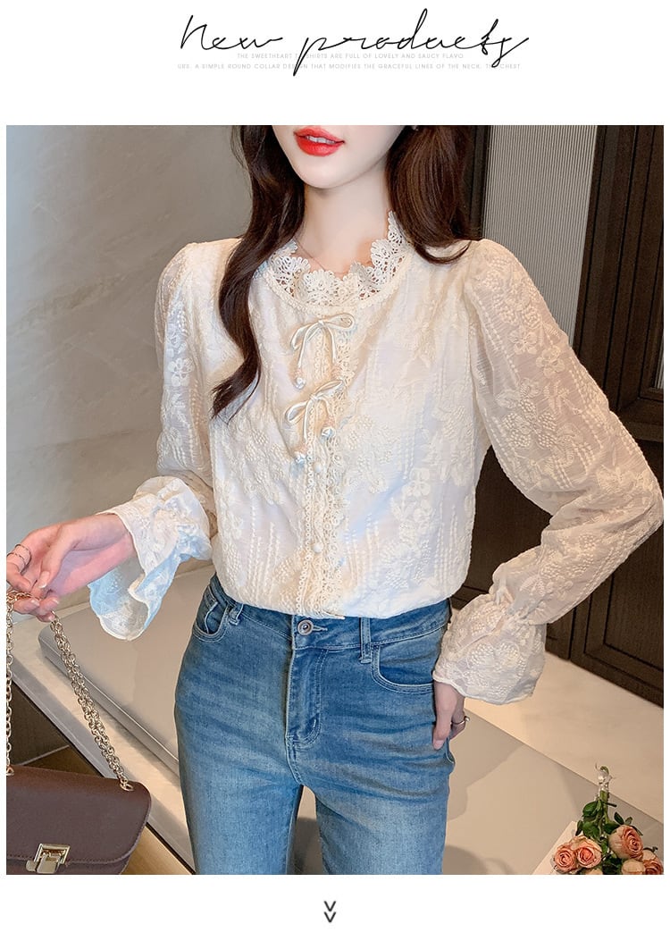 【tops】レースシャツトップス　M26568