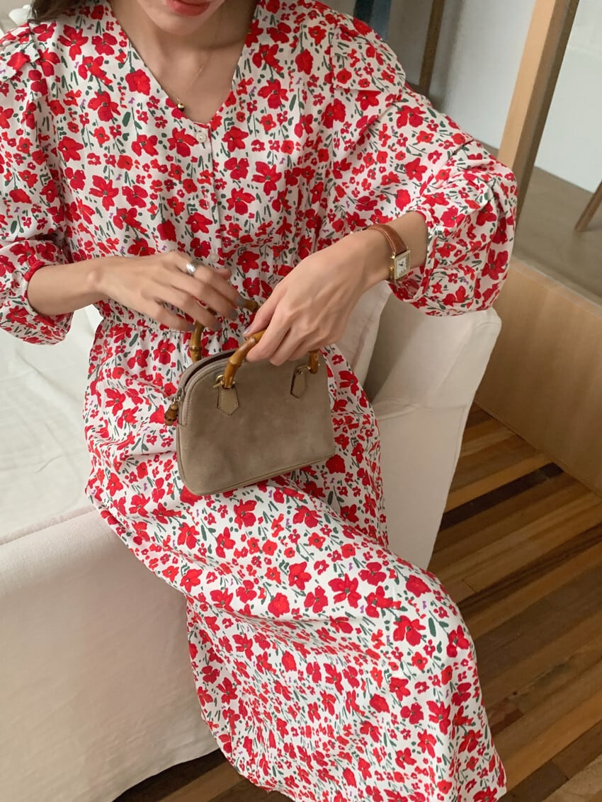 【dress】花柄ワンピース　M25685