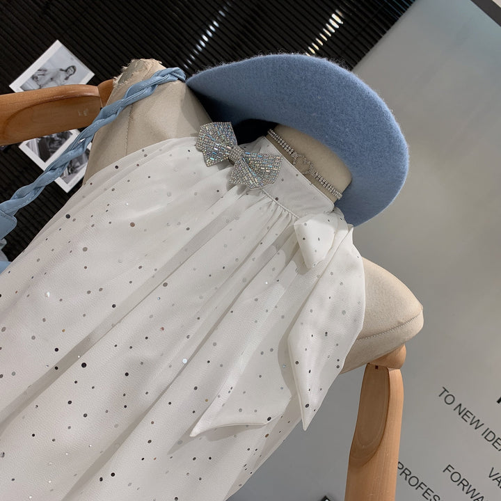 【tops】ノースリーブリボン付きトップス　M24982