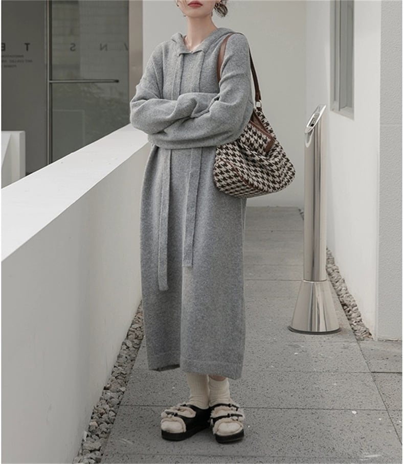 【dress】無地ニットワンピース　M18238