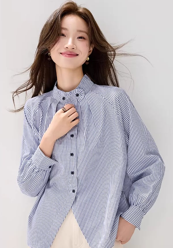 【tops】チェック柄シャツ Q8228