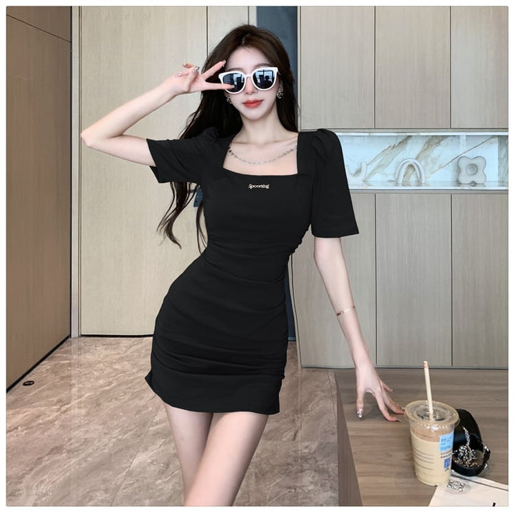 【dress】パフスリーブワンピース　M25163