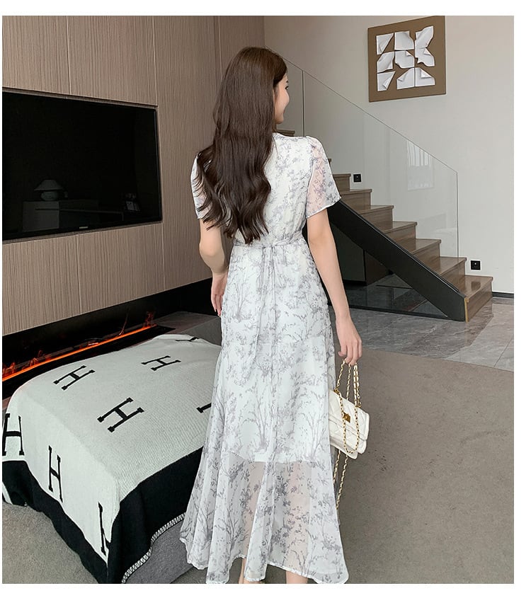 【dress】輝いて超人気 ! エレガント花柄ワンピース　M17441