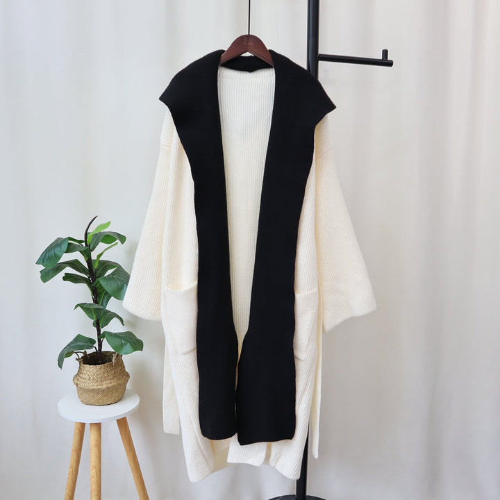 【outer】ドッキングロング丈ニットカーデ　M18270