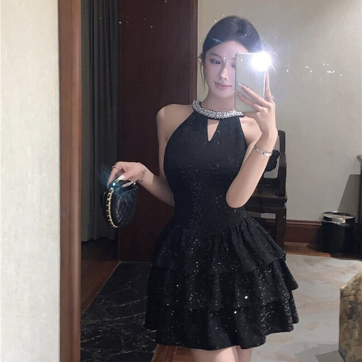 【dress】ビジューノースリーブワンピース　M30049