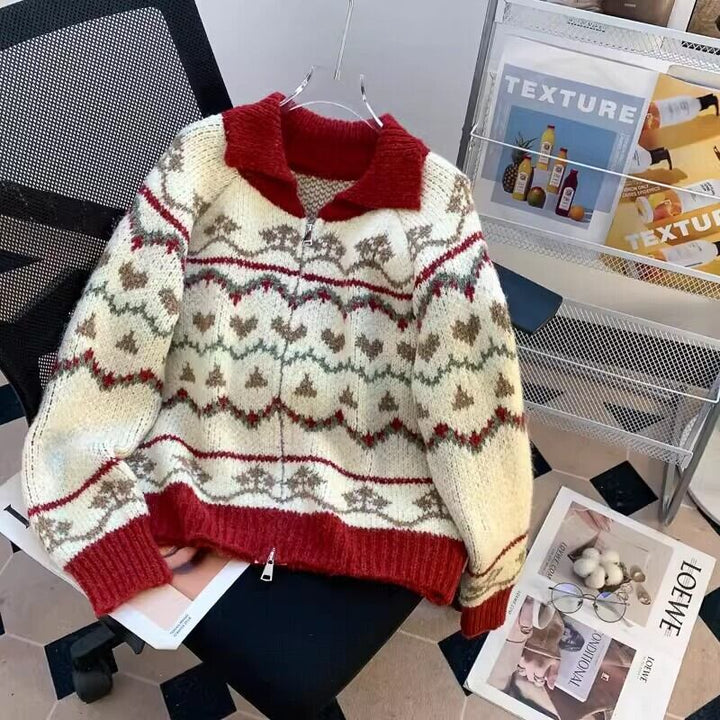 【outer】ジャカードニットカーデ　M27120