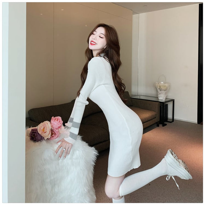 【dress】大人らしい ニットワンピース韓国系着心地良い　M17539