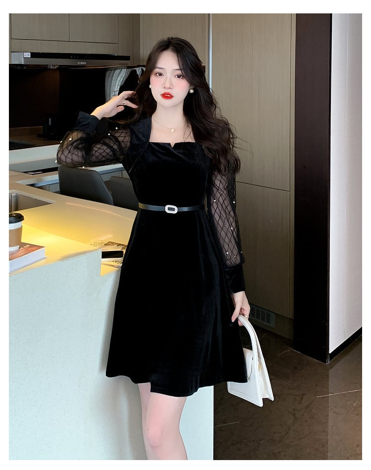 【dress】女子力アップエレガント切り替えデートワンピース　M17605