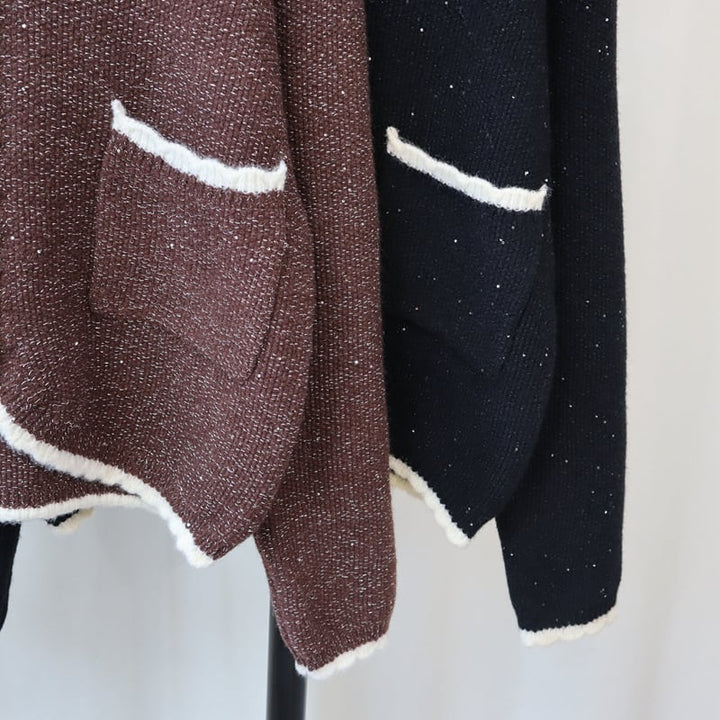 【outer】Vネックニットカーデ　M25697