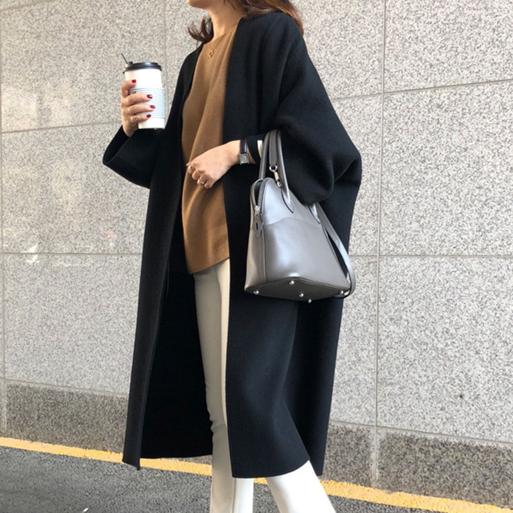 【outer】Vネックカラーコート　M17911