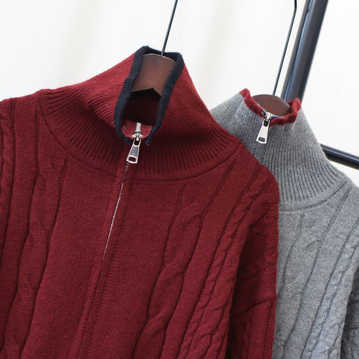 【outer】ファスナーニットカーデ　M27814