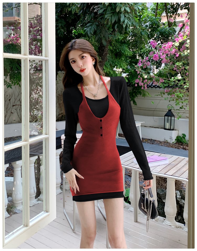 【dress】切り替えワンピース　M26584