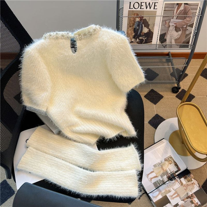 【tops】パールニットセーターアームカバー付き　M26419