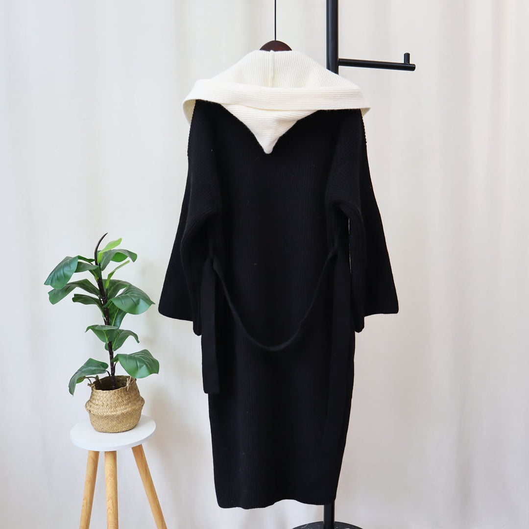 【outer】ドッキングロング丈ニットカーデ　M18270
