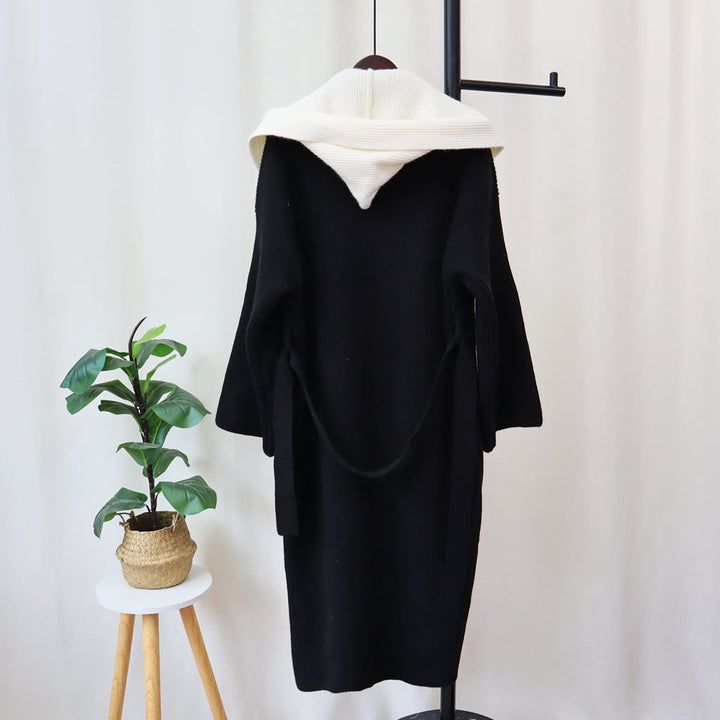 【outer】ドッキングロング丈ニットカーデ　M18270