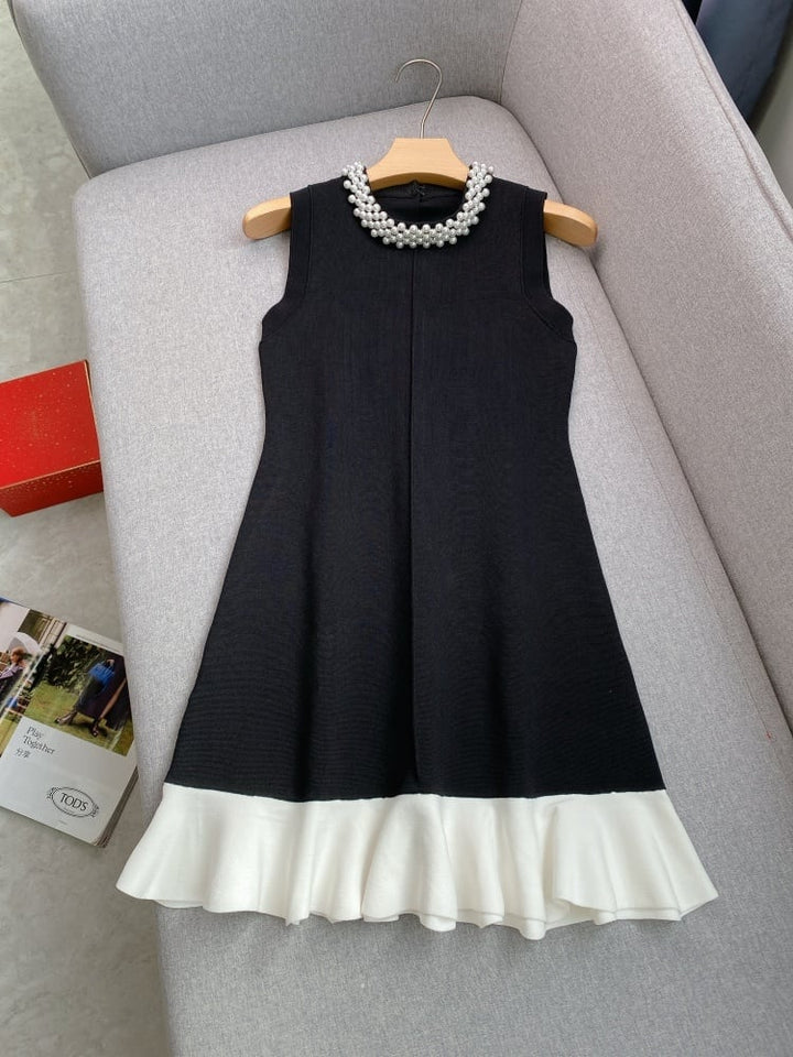 【dress】パールネックドッキングミニワンピース　N3007