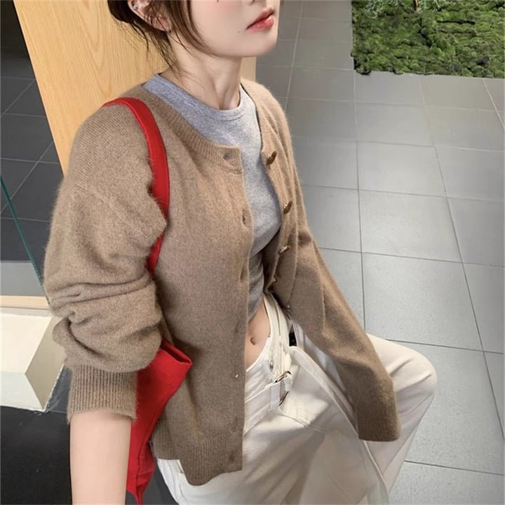 【outer】クルーネックニットカーデ　M25853