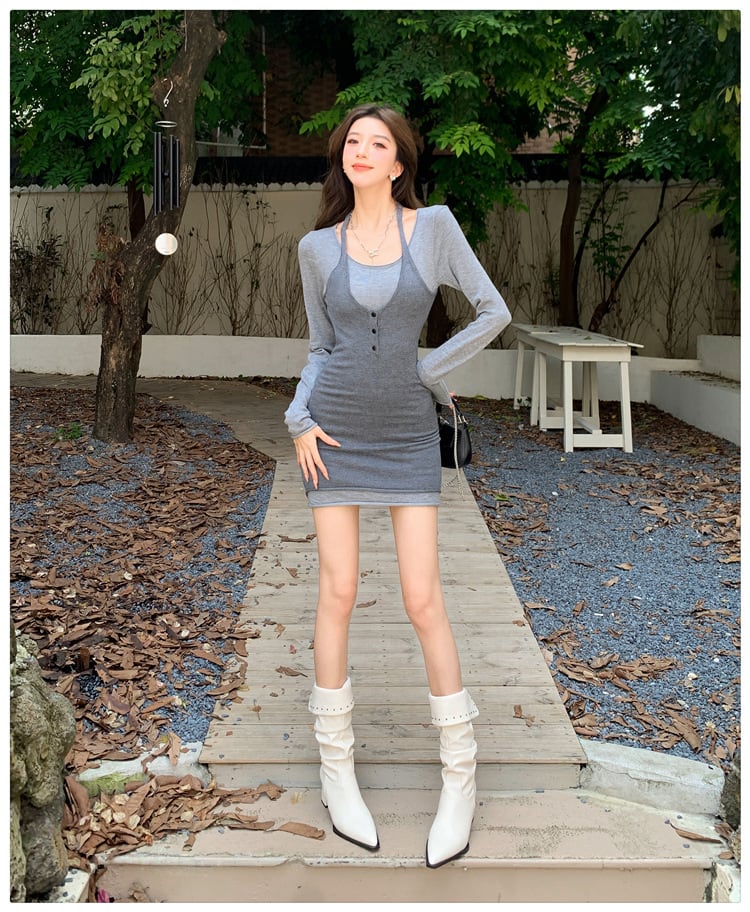 【dress】切り替えワンピース　M26584