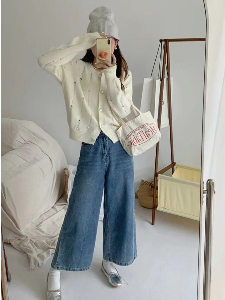 【outer】パールニットカーデ　M25908