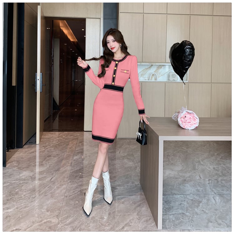 【dress】輝いて超人気 ! エレガントニットワンピース　M17511