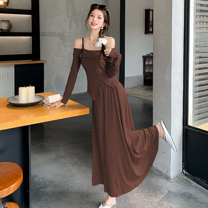 【set】不規則 イレギュラーTシャツ+スカートセット　M26555