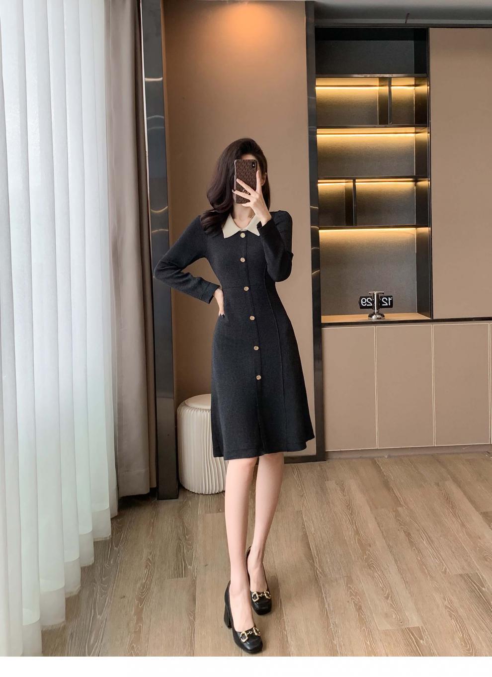 【dress】POLOネックニットワンピース　M18929