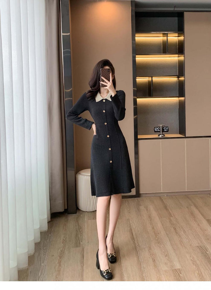 【dress】POLOネックニットワンピース　M18929