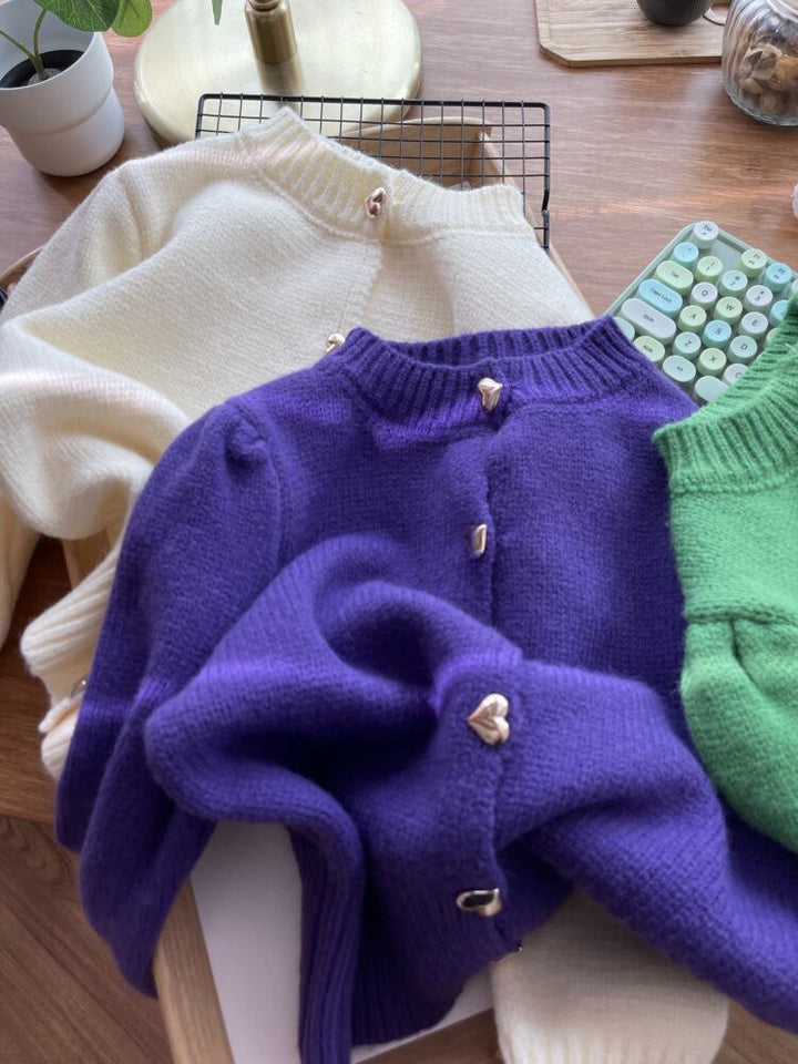 【outer】クルーネックニットカーデ　M18108