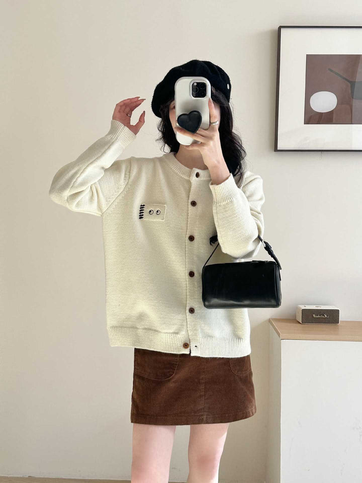 【outer】刺繍ニットカーデ　M29010