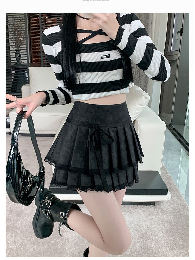 【bottoms】プリーツPUスカート　M27144