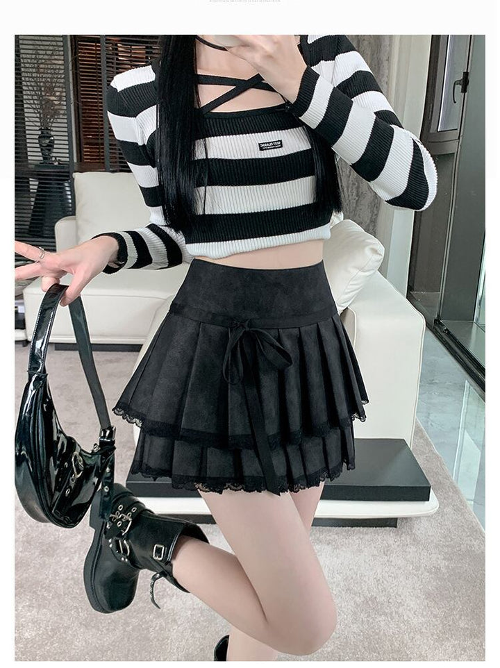 【bottoms】プリーツPUスカート　M27144