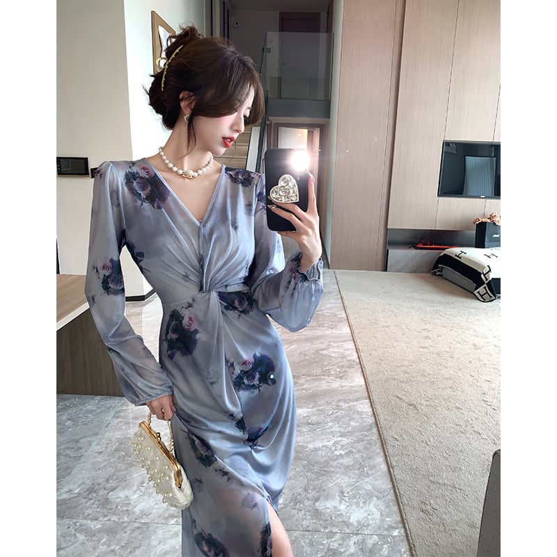 【dress】女子力アップエレガントデートワンピースオシャレ　M17451